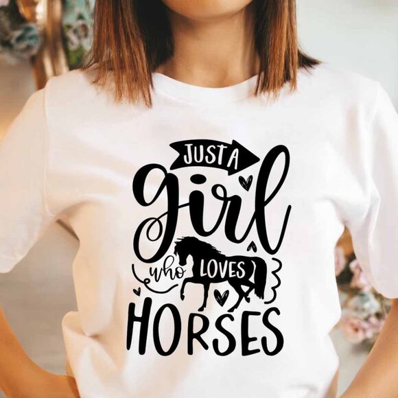 Gildan Other - Horse Lover, Just a Girl Who Loves Horses, Horse Girl, Farm Lover